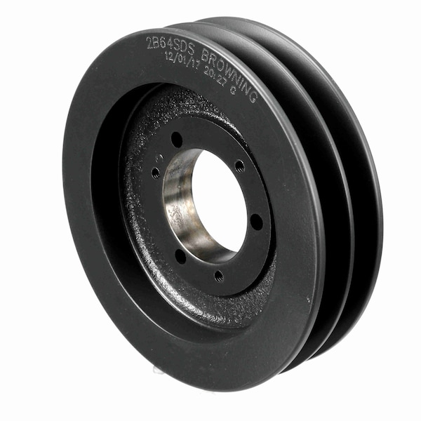 2 Groove Cast Iron Bushed Bore Multiple Sheave, 2B64SDS